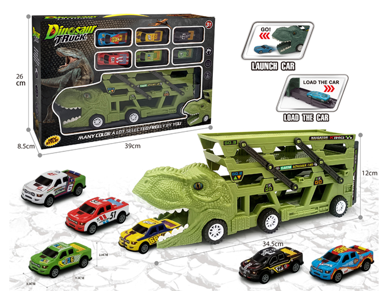 Catapult Slide Dinosaur Storage Cart+6 Slide Light Alloy Vehicle