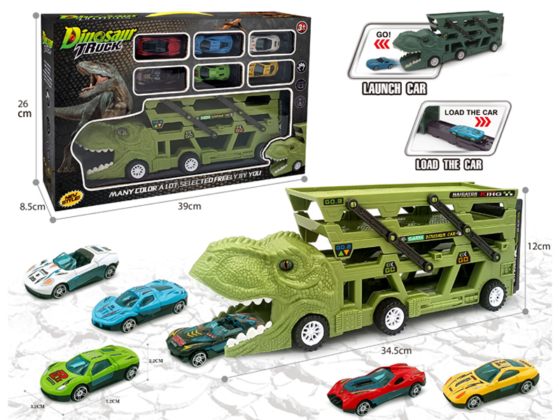 Catapult Slide Dinosaur Storage Cart+6 Slide ABS Vehicle