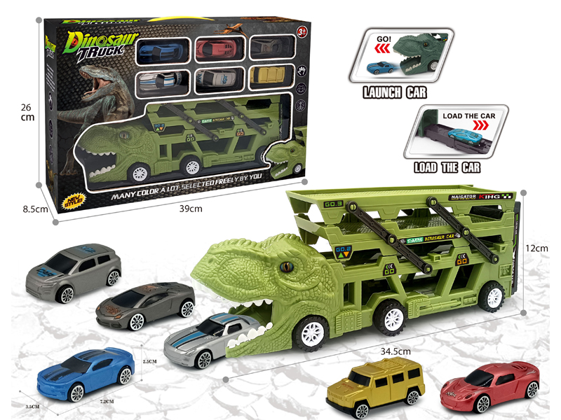 Catapult Slide Dinosaur Storage Cart+6 Slide ABS Vehicle