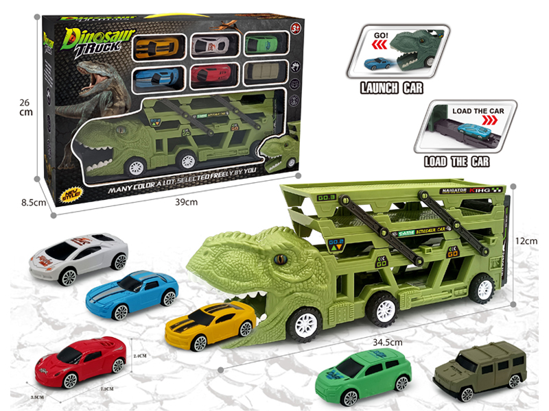 Catapult Slide Dinosaur Storage Cart+6 Slide ABS Vehicle