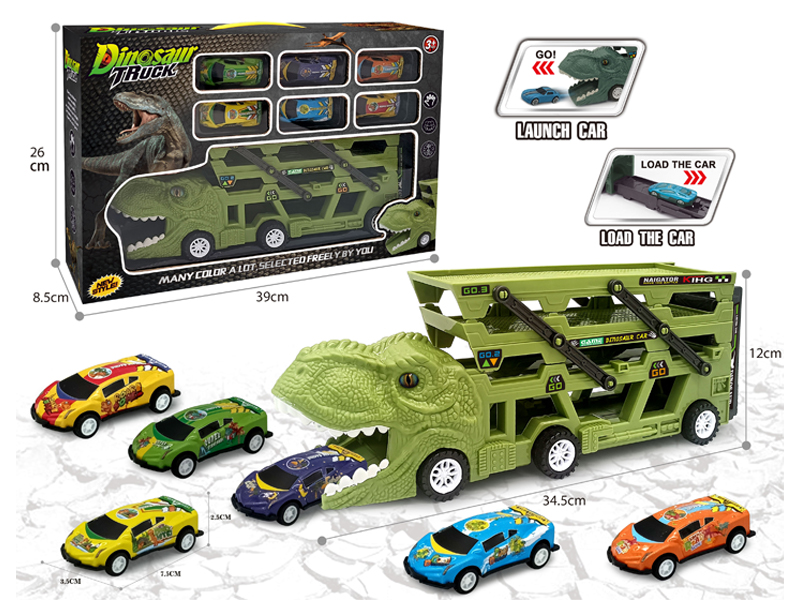 Catapult Slide Dinosaur Storage Cart+6 Slide Light Alloy Vehicle