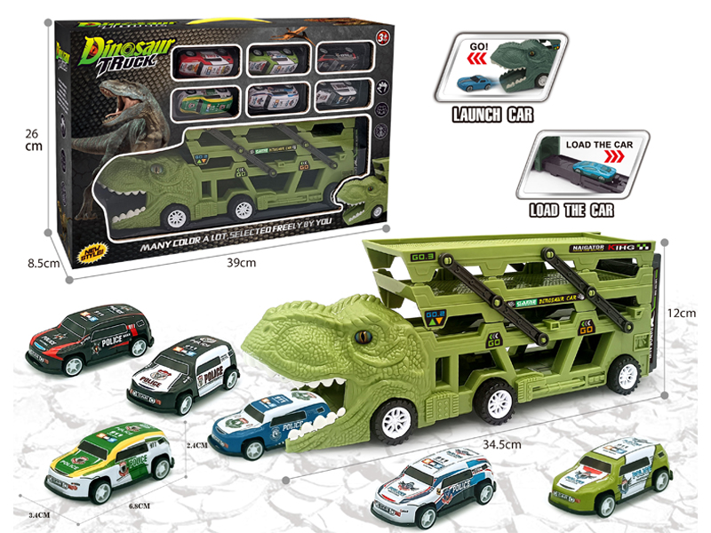 Catapult Slide Dinosaur Storage Cart+6 Slide Light Alloy Vehicle