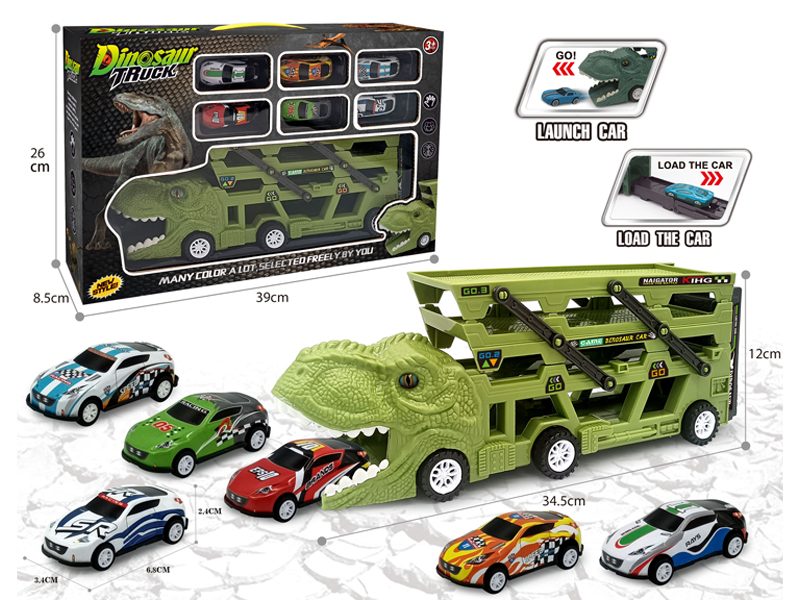 Catapult Slide Dinosaur Storage Cart+6 Slide Light Alloy Vehicle