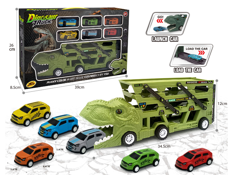 Catapult Slide Dinosaur Storage Cart+6 Slide Light Alloy Vehicle