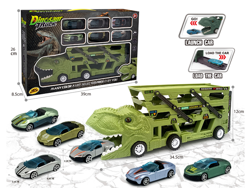 Catapult Slide Dinosaur Storage Cart+6 Slide ABS Vehicle