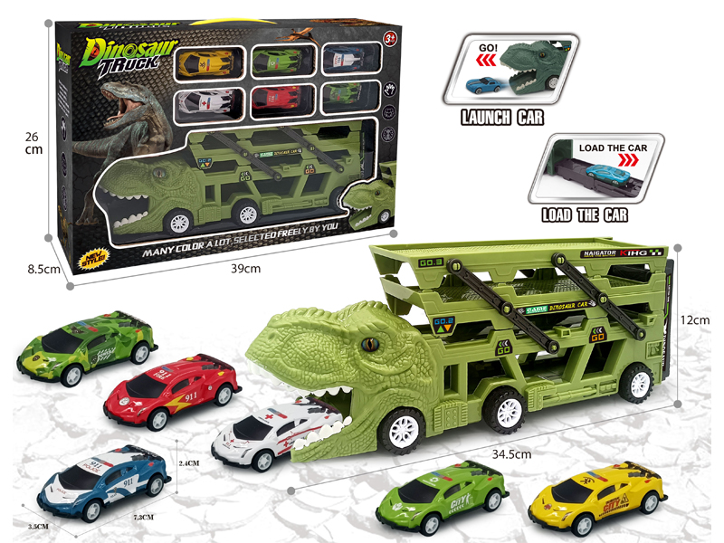 Catapult Slide Dinosaur Storage Cart+6 Slide Light Alloy Vehicle