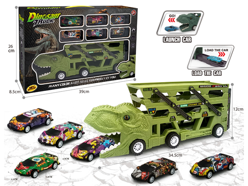 Catapult Slide Dinosaur Storage Cart+6 Slide Light Alloy Vehicle