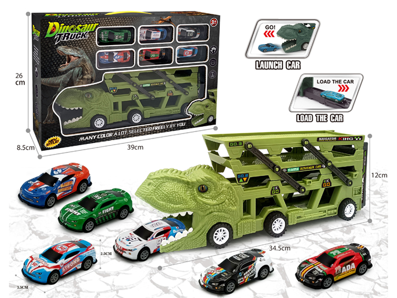 Catapult Slide Dinosaur Storage Cart+6 Slide Light Alloy Vehicle