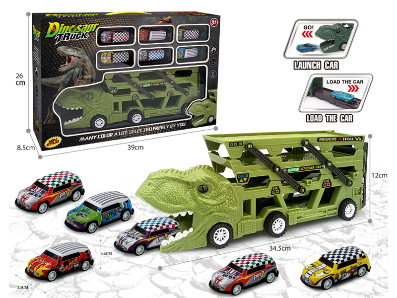 Catapult Slide Dinosaur Storage Cart+6 Slide Light Alloy Vehicle