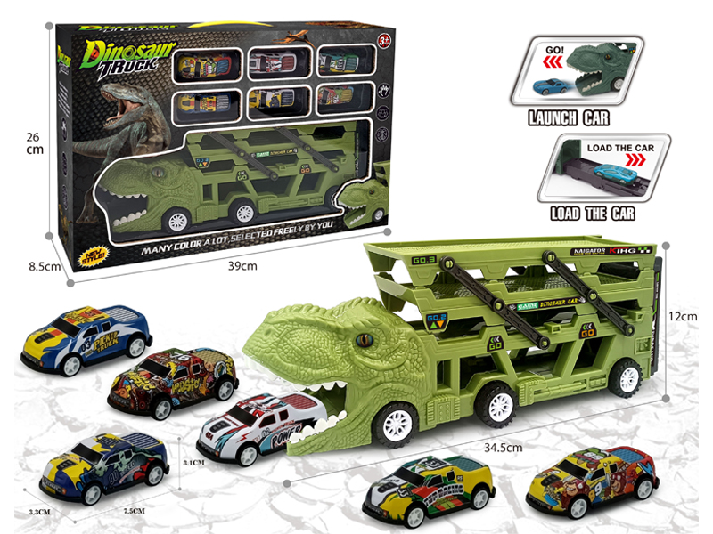 Catapult Slide Dinosaur Storage Cart+6 Slide Light Alloy Vehicle