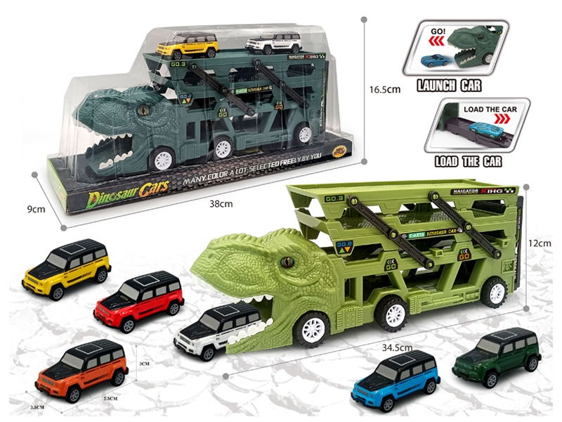 Catapult Slide Dinosaur Storage Cart+6 Slide Light Alloy Vehicle