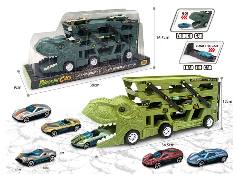 Catapult Slide Dinosaur Storage Cart+6 Slide ABS Vehicle