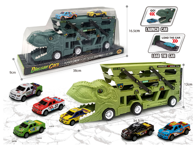 Catapult Slide Dinosaur Storage Cart+6 Slide Light Alloy Vehicle