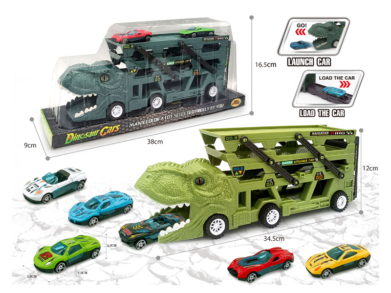 Catapult Slide Dinosaur Storage Cart+6 Slide ABS Vehicle