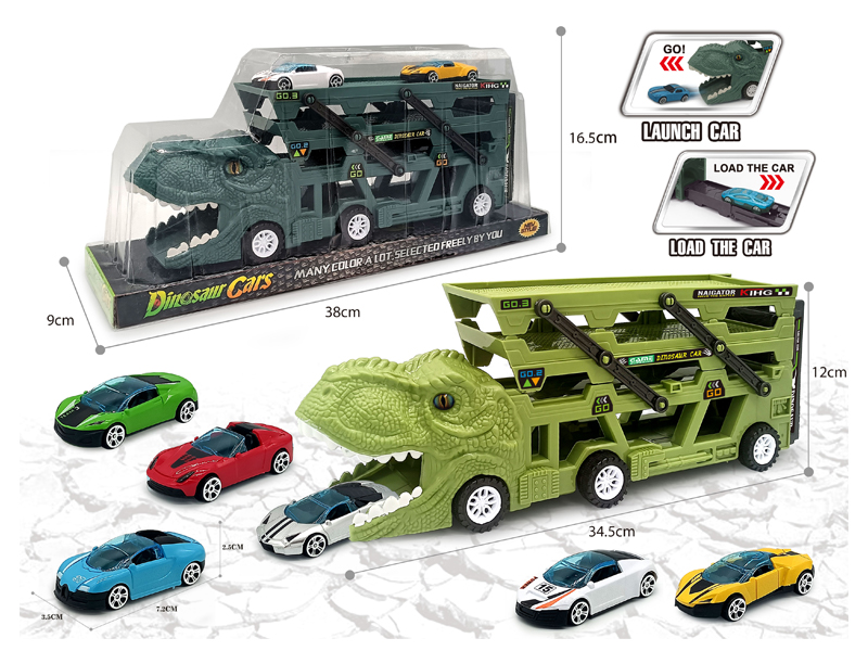 Catapult Slide Dinosaur Storage Cart+6 Slide ABS Vehicle