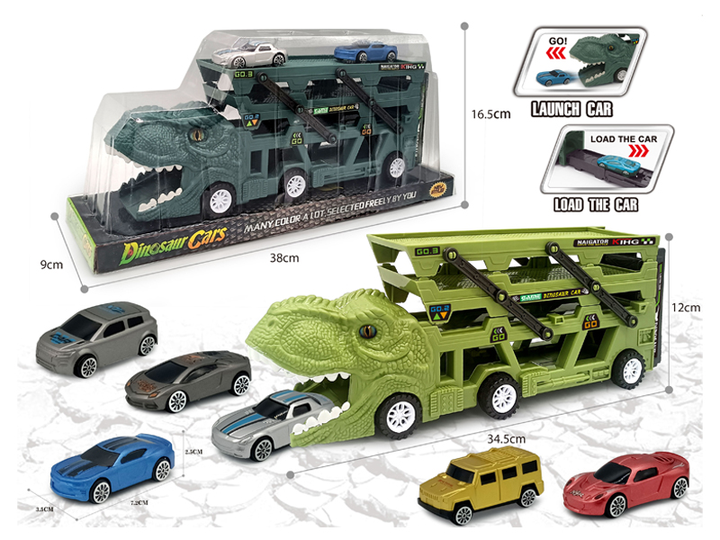 Catapult Slide Dinosaur Storage Cart+6 Slide ABS Vehicle