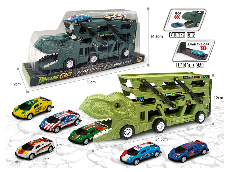 Catapult Slide Dinosaur Storage Cart+6Slide Light Alloy Vehicle