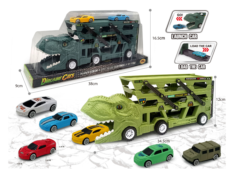 Catapult Slide Dinosaur Storage Cart+6 Slide ABS Vehicle