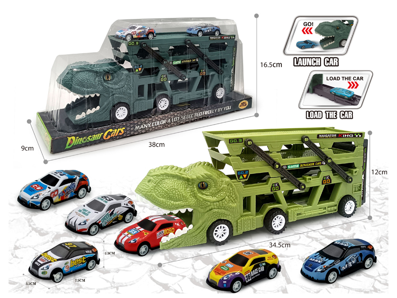 Catapult Slide Dinosaur Storage Cart+6 Slide Light Alloy Vehicle