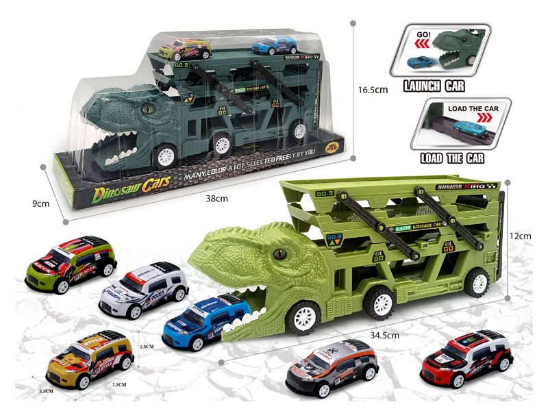 Catapult Slide Dinosaur Storage Cart+6 Slide Light Alloy Vehicle