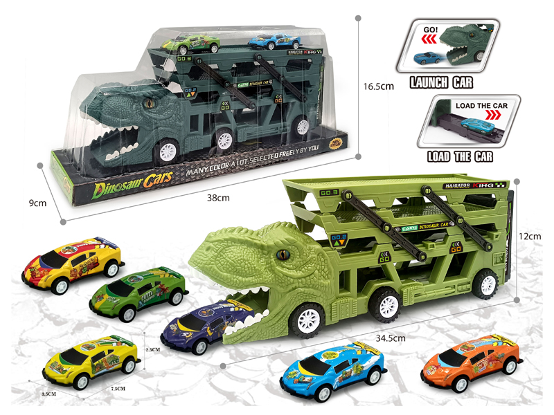 Catapult Slide Dinosaur Storage Cart+6 Slide Light Alloy Vehicle