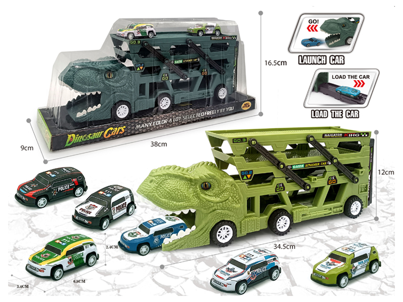 Catapult Slide Dinosaur Storage Cart+6 Slide Light Alloy Vehicle