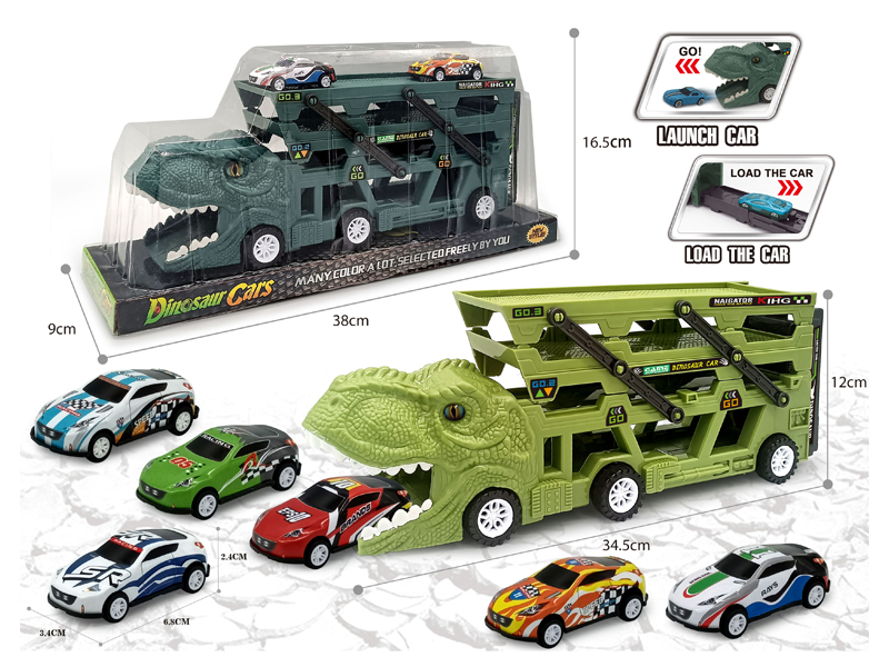 Catapult Slide Dinosaur Storage Cart+6 Slide Light Alloy Vehicle