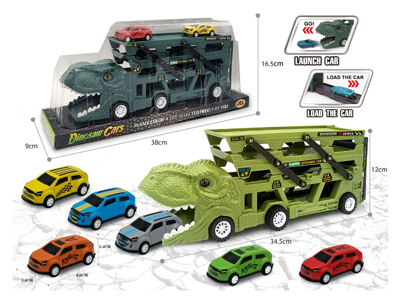 Catapult Slide Dinosaur Storage Cart+6 Slide Light Alloy Vehicle