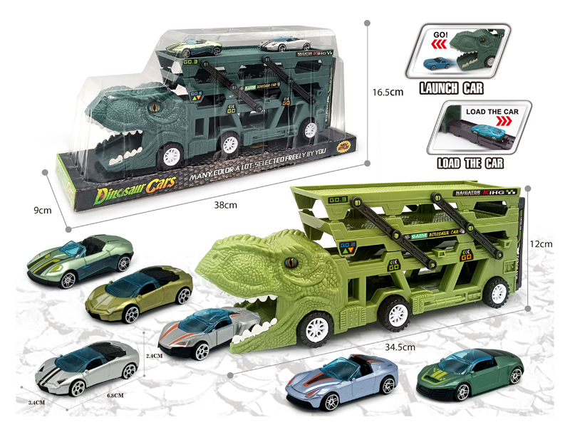 Catapult Slide Dinosaur Storage Cart+6 Slide ABS Vehicle