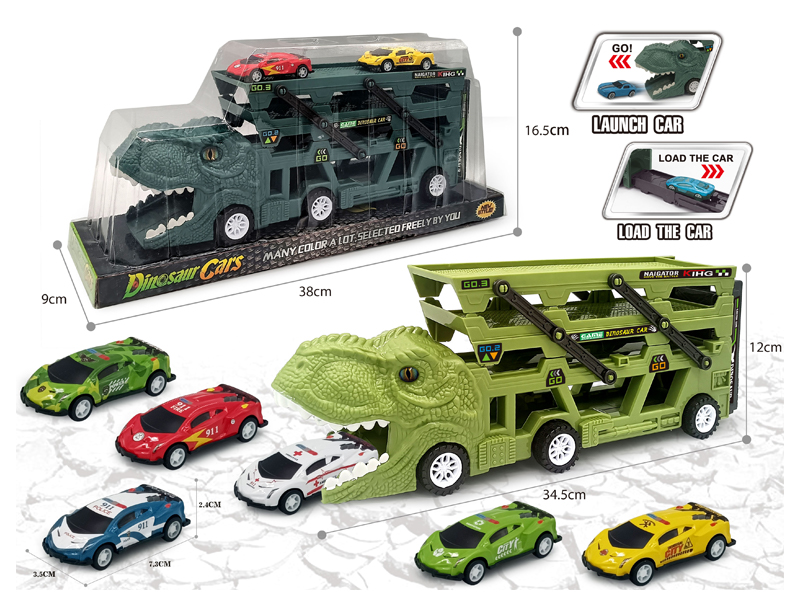 Catapult Slide Dinosaur Storage Cart+6 Slide Light Alloy Vehicle