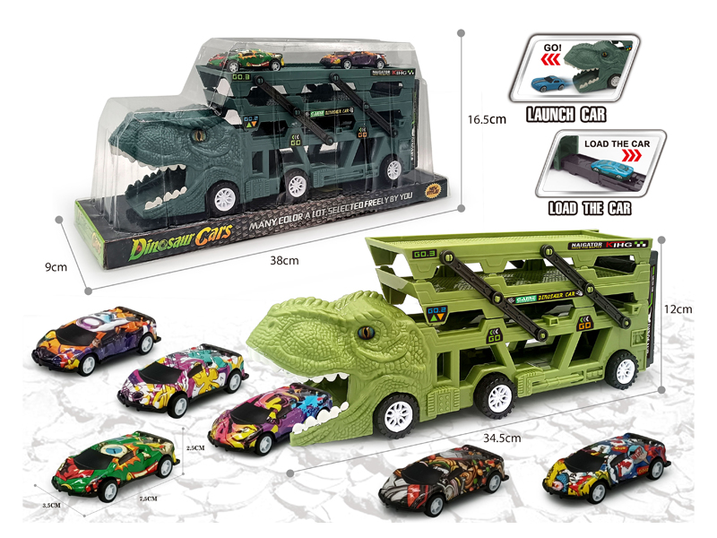 Catapult Slide Dinosaur Storage Cart+6 Slide Light Alloy Vehicle