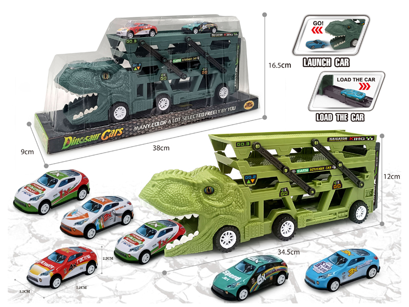 Catapult Slide Dinosaur Storage Cart+6 Slide Light Alloy Vehicle