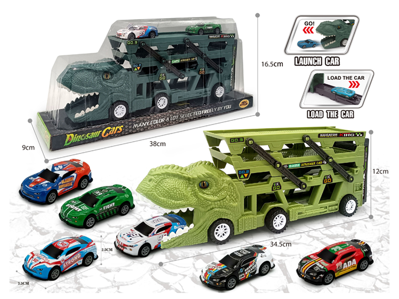 Catapult Slide Dinosaur Storage Cart+6 Slide Light Alloy Vehicle