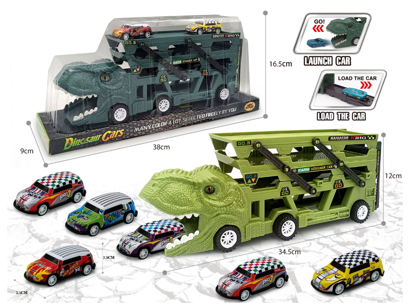 Catapult Slide Dinosaur Storage Cart+6 Slide Light Alloy Vehicle