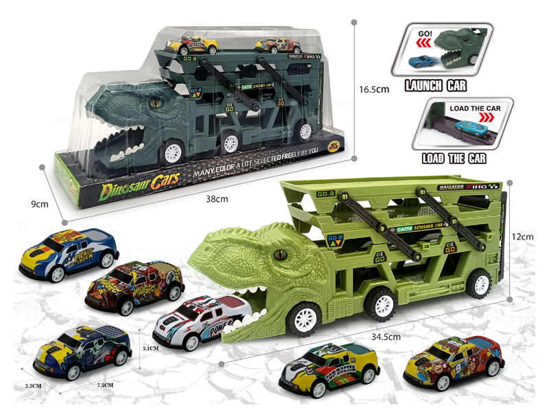 Catapult Slide Dinosaur Storage Cart+6 Slide Light Alloy Vehicle