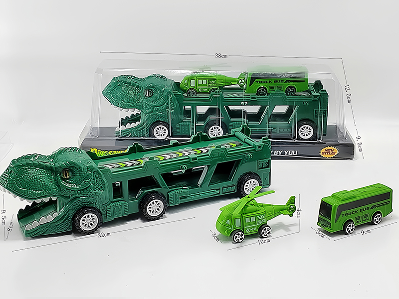 Slide Dinosaur Trailer+Pull Back Aircraft Pull Back Bus