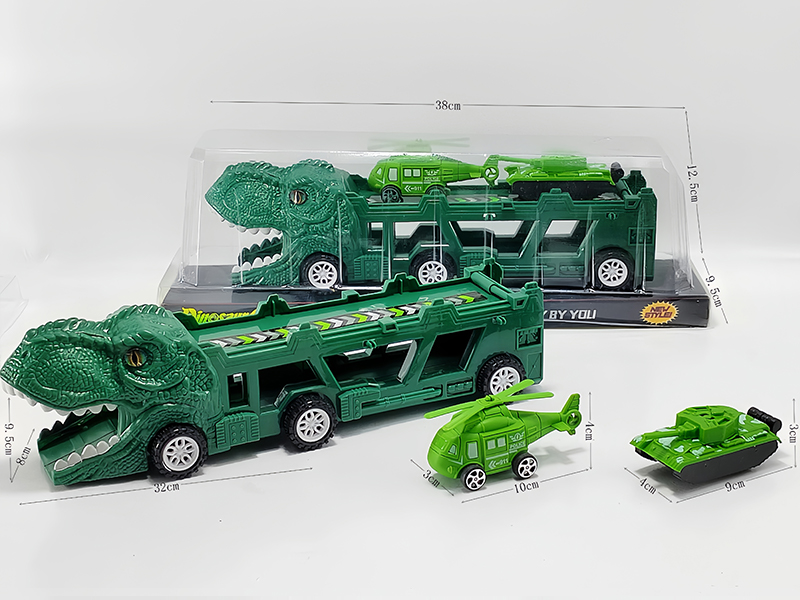 Slide Dinosaur Trailer+Pull Back Aircraft Pull Back Tank