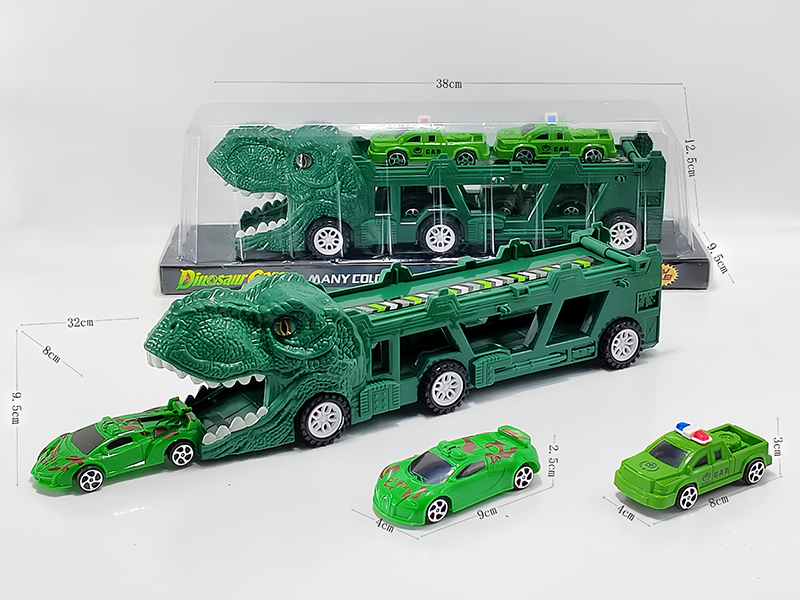 Slide Dinosaur Trailer+4PCS Slide Military Vehicles