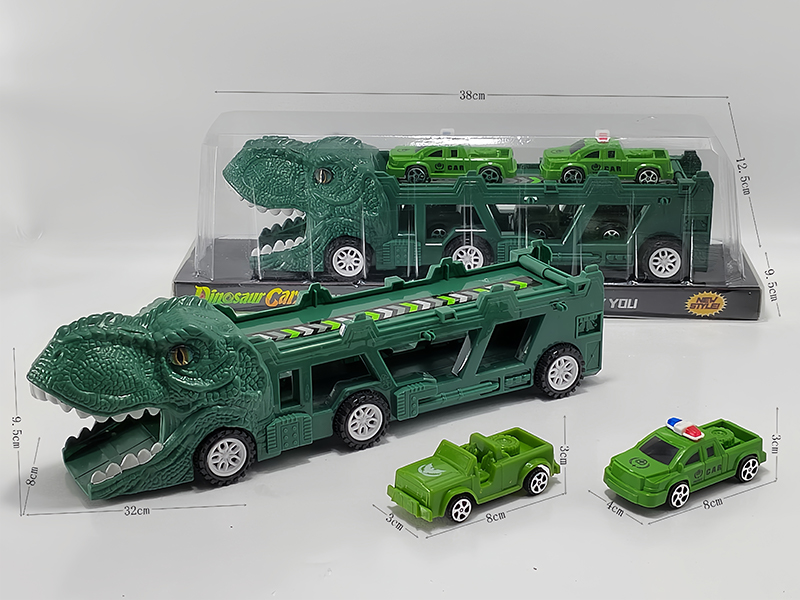 Slide Dinosaur Trailer+4PCS Slide Military Vehicles