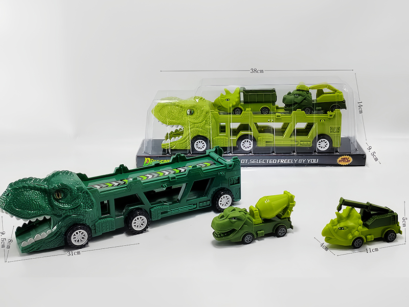 Slide Dinosaur Trailer+Pull Back Dinosaur Engineering Vehicle