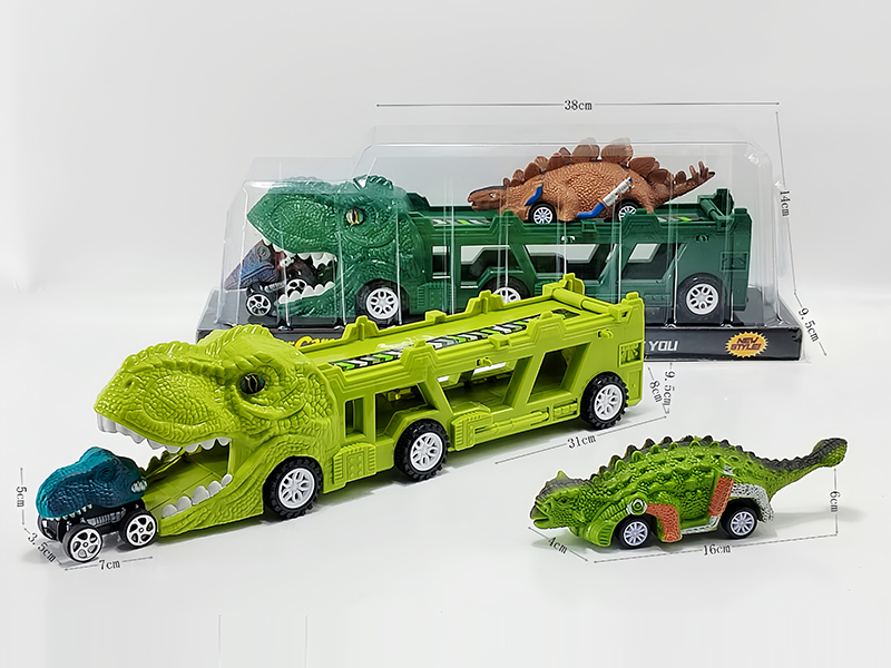 Slide Dinosaur Trailer+Pull Back Dinosaur Vehicles