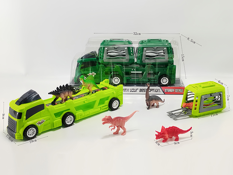 Slide Tow Truck+PVC Dinosaur Cages