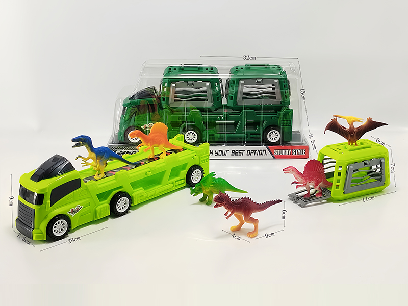 Slide Tow Truck+PVC Dinosaur Cages