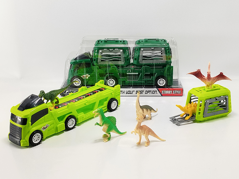 Slide Tow Truck+PVC Dinosaur Cages