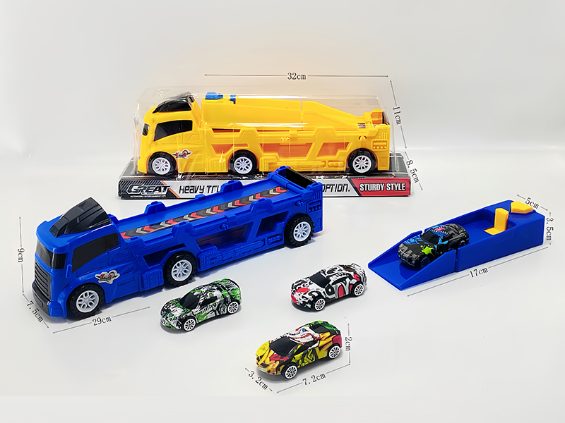 Slide Tow Truck+Catapult+2PCS Slide Vehicle