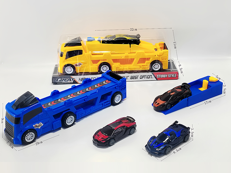 Slide Tow Truck+Catapult+1PCS Slide Sports Car