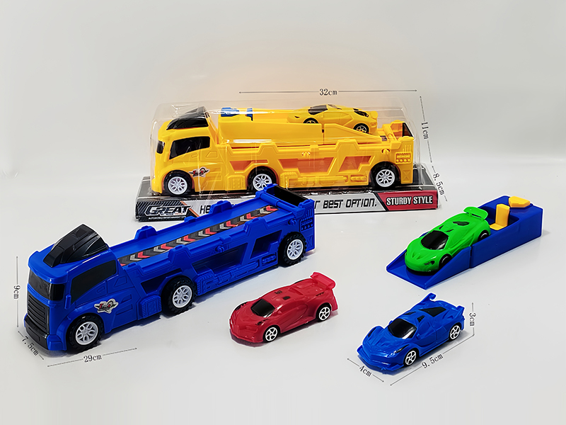 Slide Tow Truck+Catapult+1PCS Slide Sports Car