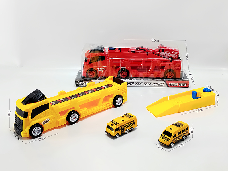 Slide Tow Truck+Catapult+2PCS Slide Vehicle