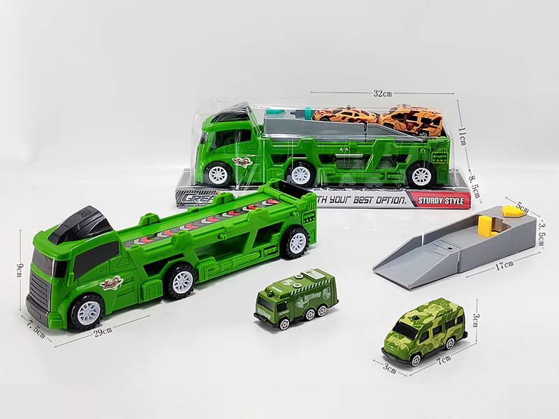 Slide Tow Truck+Catapult+2PCS Slide Vehicle