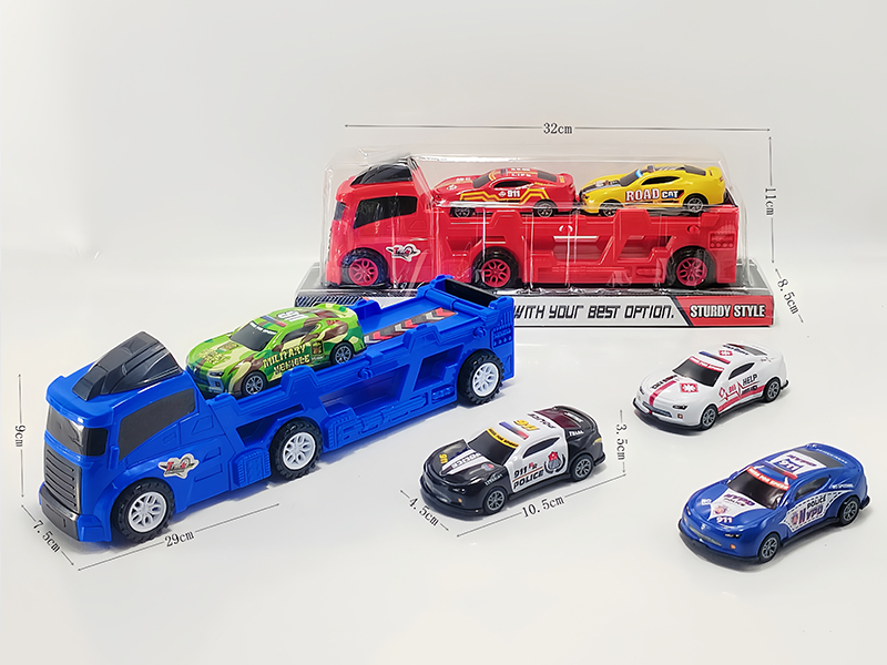 Slide Tow Truck+Pull Back Tin Car